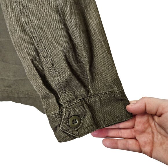 Rue21 Olive Green Embroidered Military Jacket Size L "We Run‎ The World" Womens - Picture 8 of 9